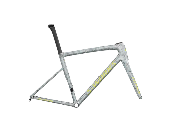 2025 Specialized S-Works Tarmac SL8 Frameset - Satin Liquid Silver / Multi-Color Dry Impasto / Gloss Team Yellow Tint