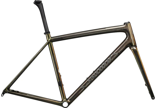 2024 Specialized S-Works Aethos Frameset - Gloss Carbon + Magenta-Gold Edge Fade + All Over Gold Pearl 25% / Satin Metallic Obsidian