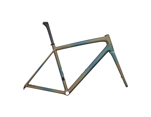 2025 Specialized S-Works Aethos Frameset - Satin Deep Lake Metallic / Green Pearl + Burnt Gold Metallic Fade / Dark Navy