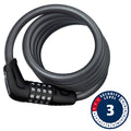 Numero 5510C, Cable with 4 digit combination lock, 10mm x 180cm (12mm x 5.9')