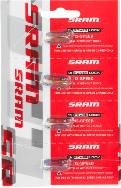 SRAM Eagle PowerLock Links for 12-Speed Chain, Rainbow, One Card, 4 Links