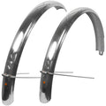 Fluted 700c x 63 Fender Set: Polished Silver (700c x 55)