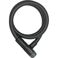 Racer 6412K Cable Lock - Keyed, 2.8', 12mm, With Bracket Black