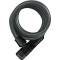 Booster 6512 Keyed Coiled Cable Lock: 180cm x 12mm With Mount, Black