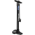 Joeblow Roadie Ex Floor Pump - Steel Barrel / Plastic Base, 3.5" Base Mount Gauge, 160 Psi /11 Bar, Smarthead, Black/Blue