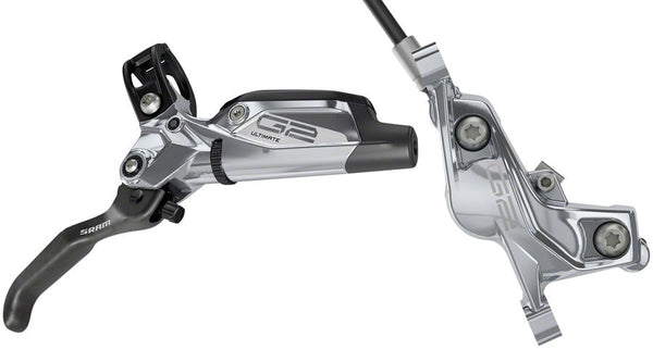 SRAM G2 Ultimate Disc Brake and Lever - Rear, Hydraulic, Post Mount, Carbon Lever, Titanium Hardware, Polar Grey Anodized, A2