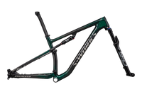 2023 Specialized S-Works Epic Frameset - Gloss Green Tint Fades Over Carbon / Chrome