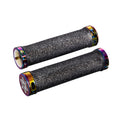 Supacaz Diamond Kush Dual Lock-on MTB Grips - Black / Oil Slick DH Star Ringz